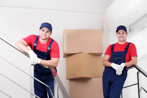Removal team planning a move in Waterloo near busy central London streets