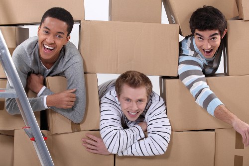 Packed household items ready for transport from a Waterloo flat
