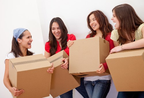 Packed student belongings ready for collection in Waterloo