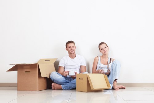Household boxes and furniture prepared for transport in Waterloo