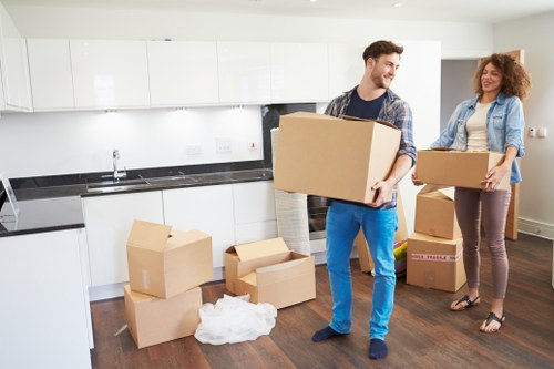 Van loaded with furniture and boxes for a Waterloo relocation