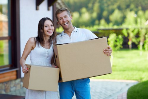 Commercial movers handling desks and office equipment in Waterloo