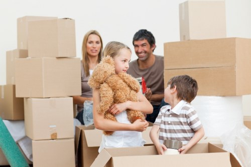 House removal team handling furniture and boxes for a Waterloo property move
