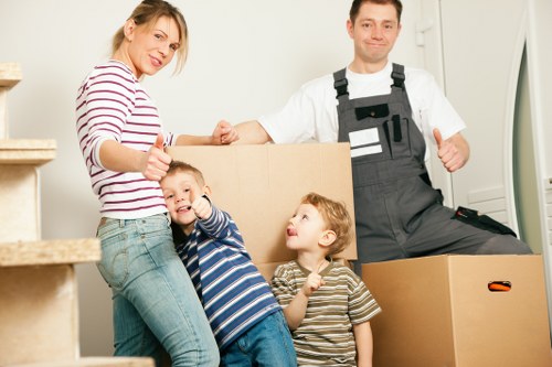 A mover completing a risk assessment before starting the relocation